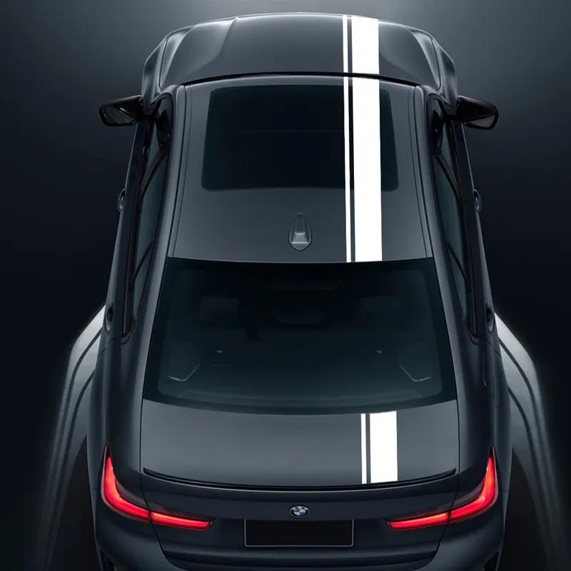 Car Hood Bonnet Roof Trunk Kit Long Racing Stripe Stickers For BMW 3 Series M3 E90 F30 G20 Vinyl Decals Auto Tuning Accessories