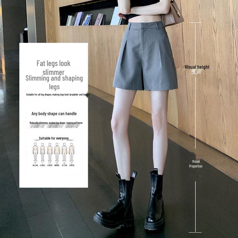 Women's Summer Black A-Line High Waist Casual Sport Shorts, 2023