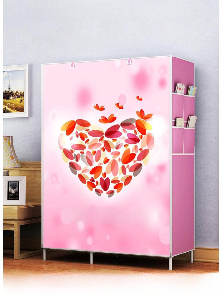 Simple Non-Woven Dustproof Folding Wardrobe with Steel Frame and Hanger