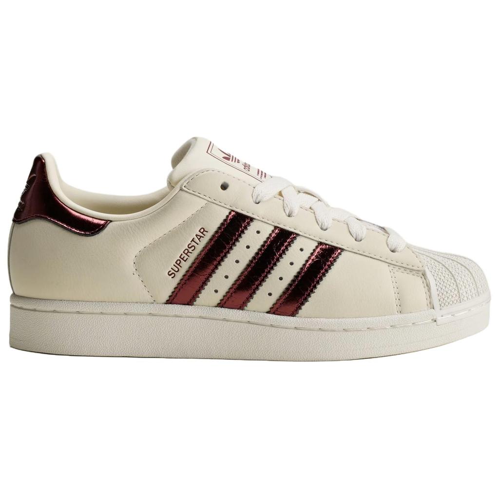 adidas Superstar II Off White Maroon Gold Metallic Women Sneakers KJ4692