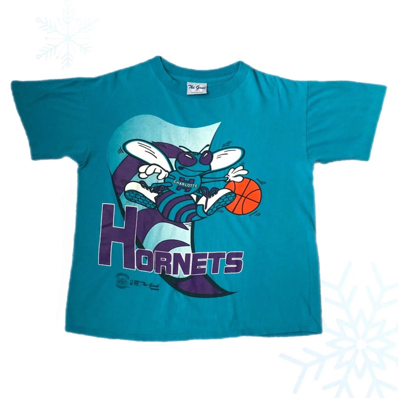 Vintage 90s NBA Charlotte Hornets Basketball The Game T-Shirt Large L