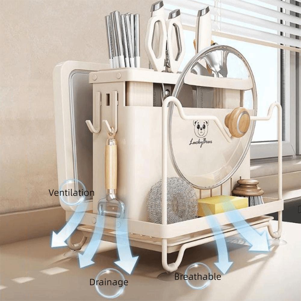 Stable Chopstick Bucket Large Capacity Cutlery Organizer Modern Cutlery Drying Rack  for Home