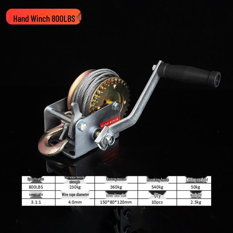 Vinciu manual bidirecțional autoblocant de 1200 lbs pentru ridicare și tracțiune casnică