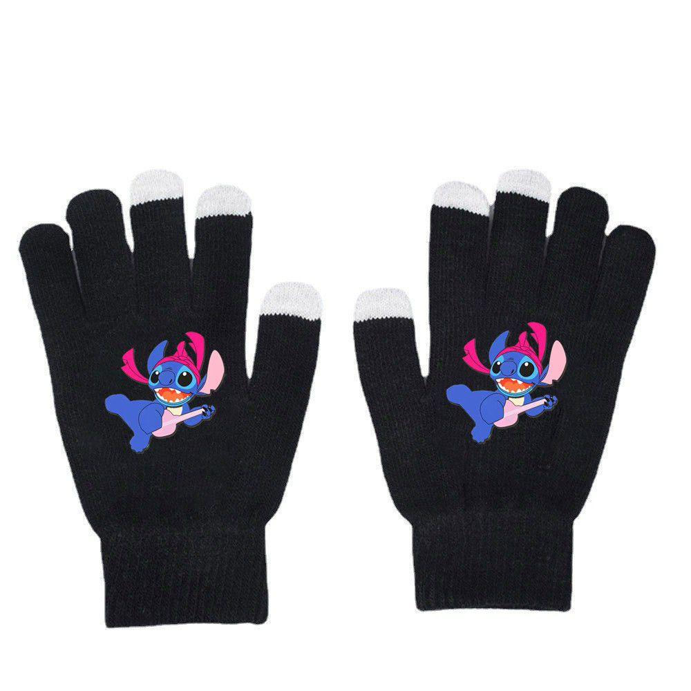 Lilo Stitch Winter Warm Knitted All Finger Gloves