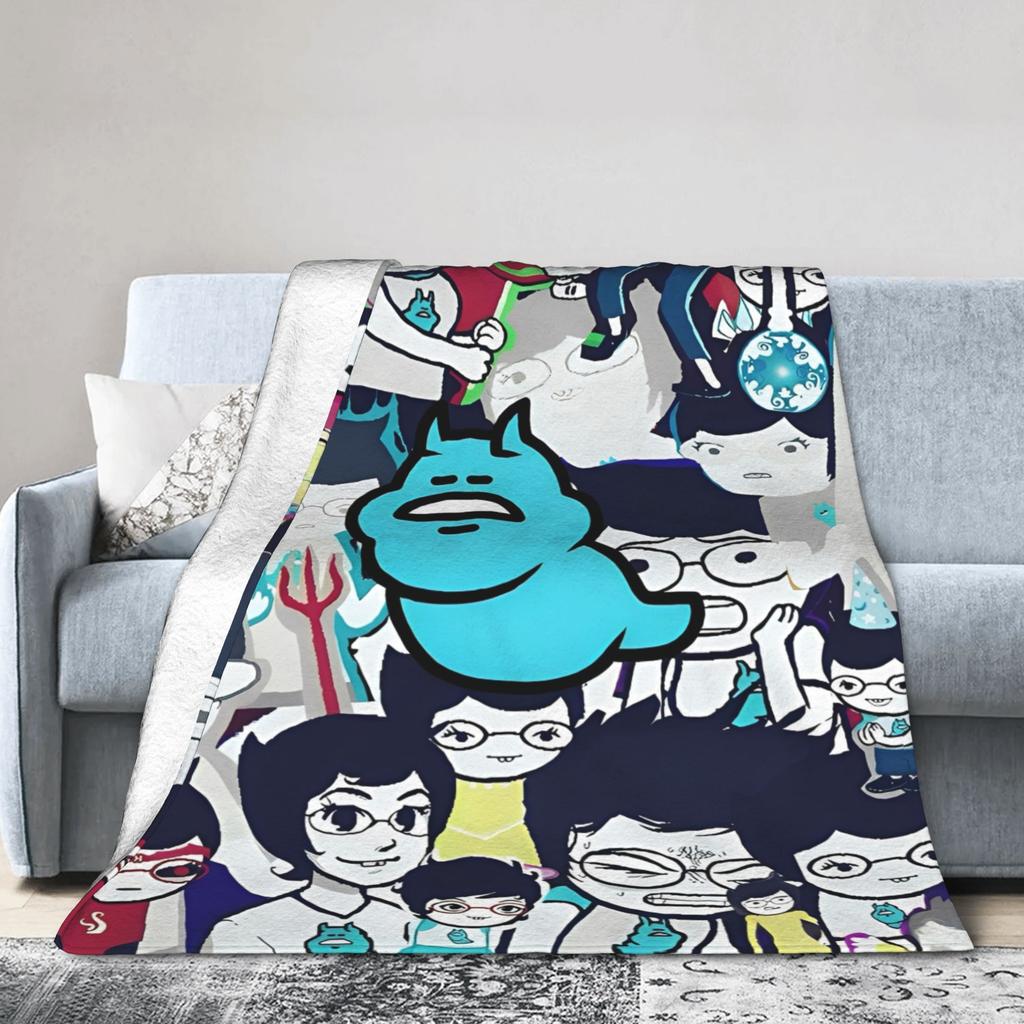 Super Warm Blankets Decorative Homestucked Manga Throw Blanket Flannel Bedspread For Outdoor Street Trend Sofa Bed Cover