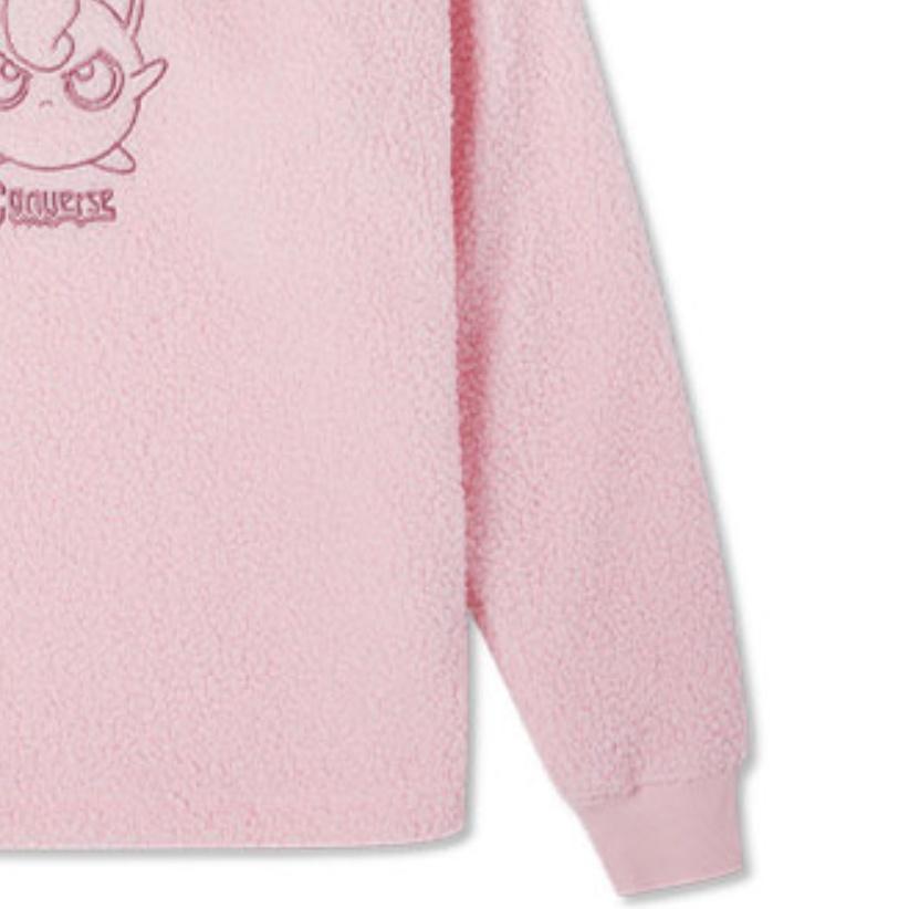 Converse x POKEMON Crossover Cartoon Embroidered Suede Round Neck Pullover Pink Men's 10023902-660