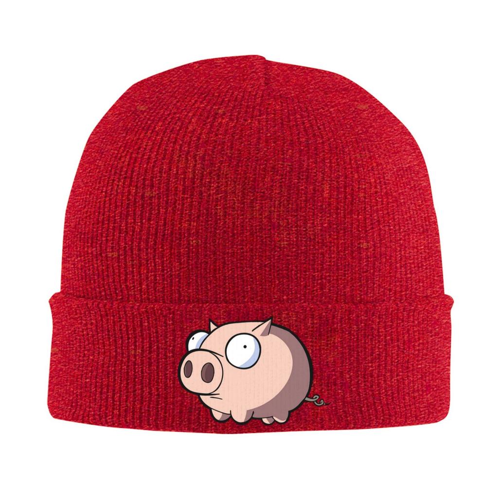 Swollen Pig Print Beanie Vintage Graphic Knit Hat Retro Streetwear Soft Warm for Unisex Unisex Elastic Cap Skullies Beanies Winter