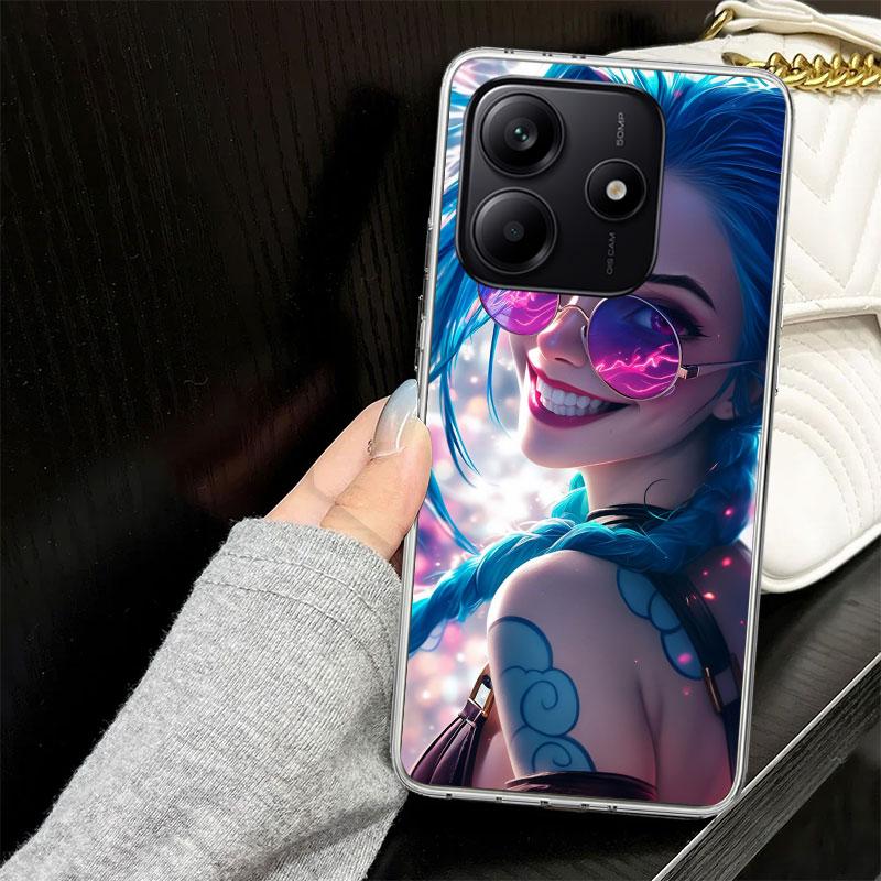 Arcane Jinx Anime Case for Xiaomi Redmi Note 14 13 12 11 Pro Plus Phone Cover 14S 12S 11S 11E 11T 10S 10 9S 9 Silicone Funda