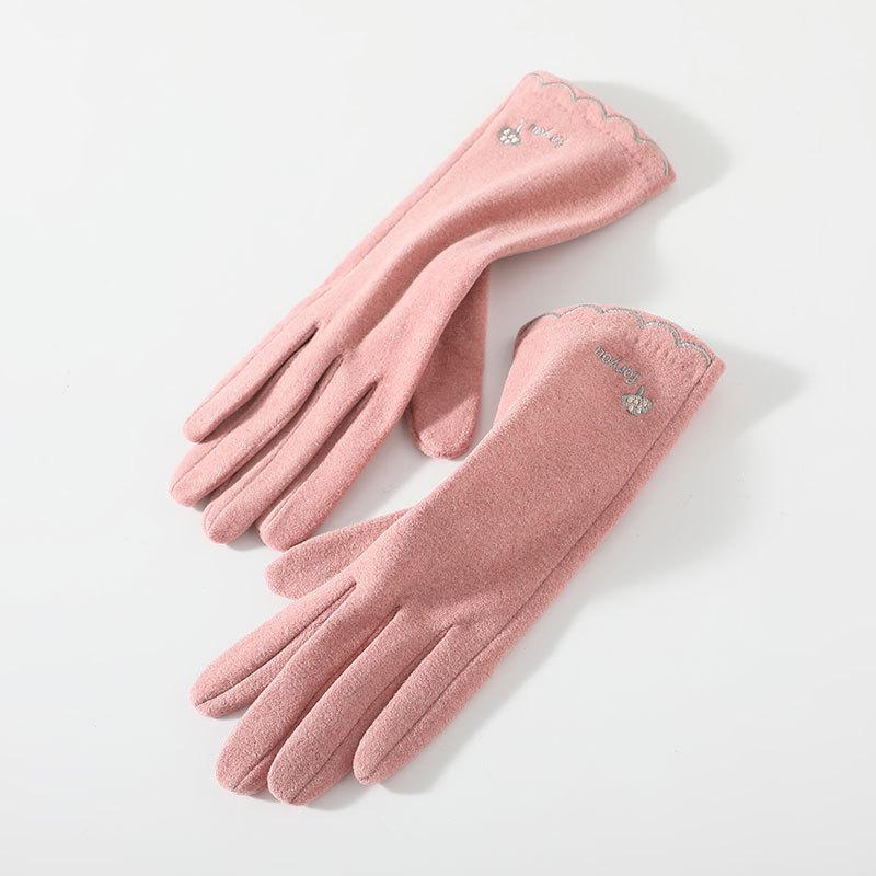Warm gloves women winter winter outdoor sports cycling thickened touch screen windproof and cold proof