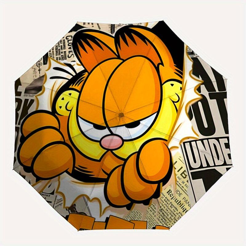 

1pc Garfield Home Essential Cute Cartoon Umbrella, Portable Folding Umbrella with Durable Iron Frame 8 Ribs, 069