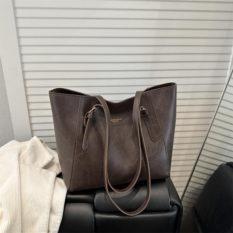 Pu Large Capacity Tote Bag For Women With Letter Print For Daily Use