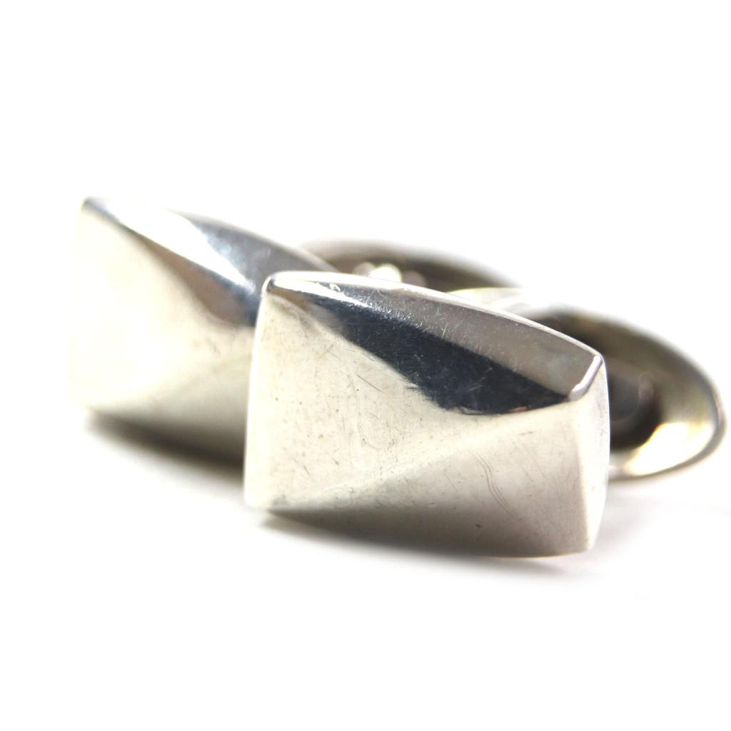 Great TIFFANY&Co. Cufflinks Men's Jewelry Engraved logo money clip Silver925 mens Used