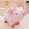20/30cm Cartoon Simulation Wild Boar Wear Birthday Hat Toy Stuffed Animal Kawaii Pig Anime Doll Holiday Gift Room Decoration