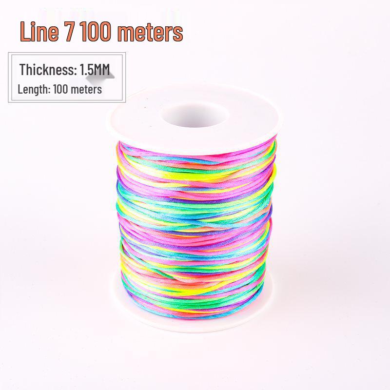 Lixia Rainbow Egg Holder: Handwoven No. 5 Cord Girls' Braided Hair Accessory with Five-Color Thread for Dragon Boat Festival