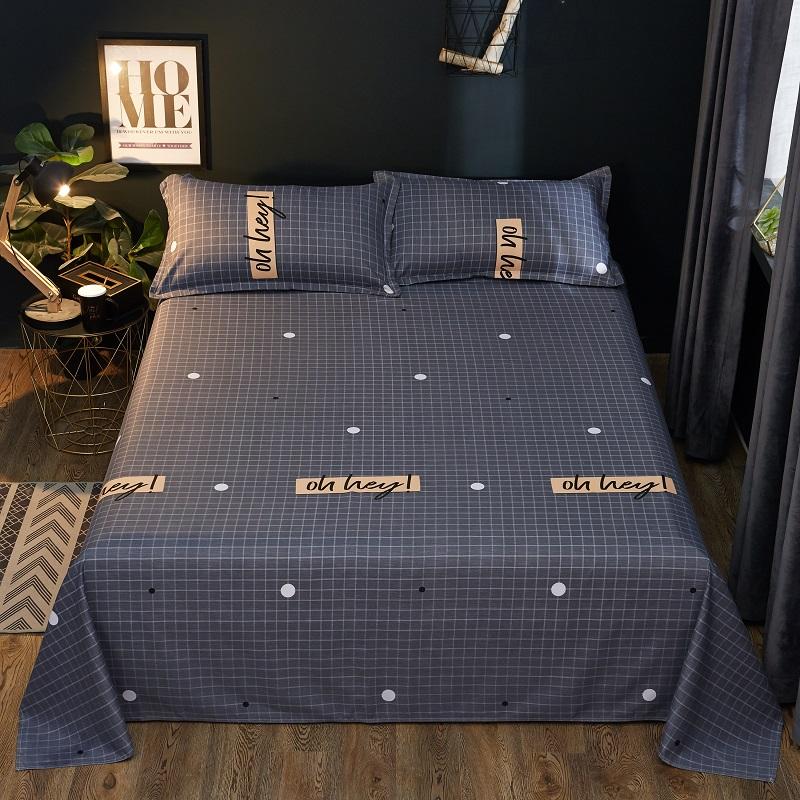 Washed Cotton Flat Sheets Summer Breathable Bedroom Bedding Mattress Cover Soft Minimalist Double Bed Sheet 180x230cm Household