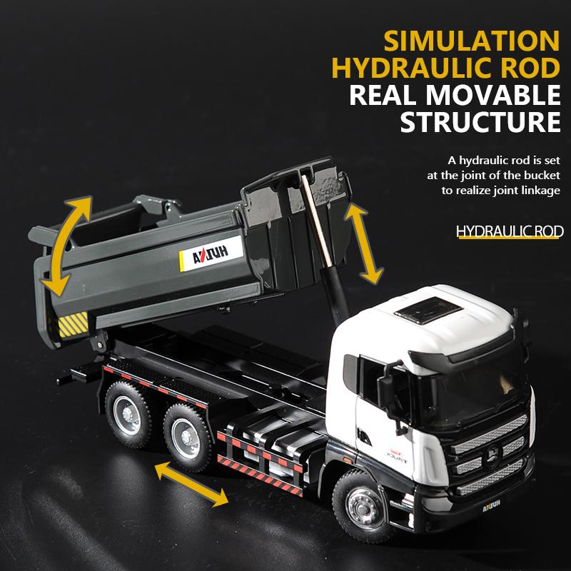 HUINA 1:50 Diecast Car Model Alloy Simulation Vehicle Die-Cast Dump Truck Bulldozer Backhoe Loader Excavator Toys Collectables