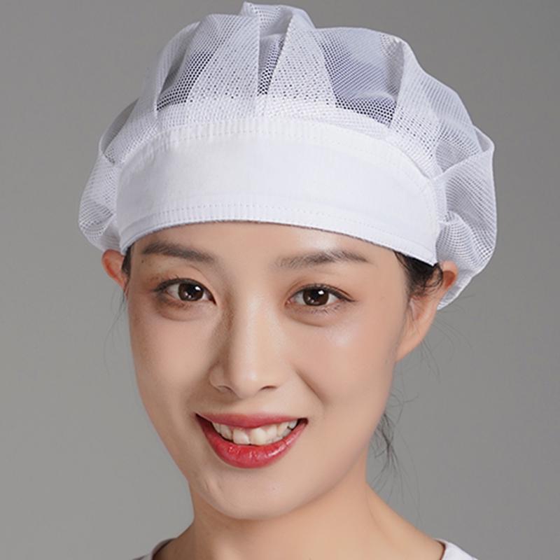Breathable Dustproof Women's Work Cap - Mesh Chef Hat for Kitchen Hygiene, Oil & Smoke Proof