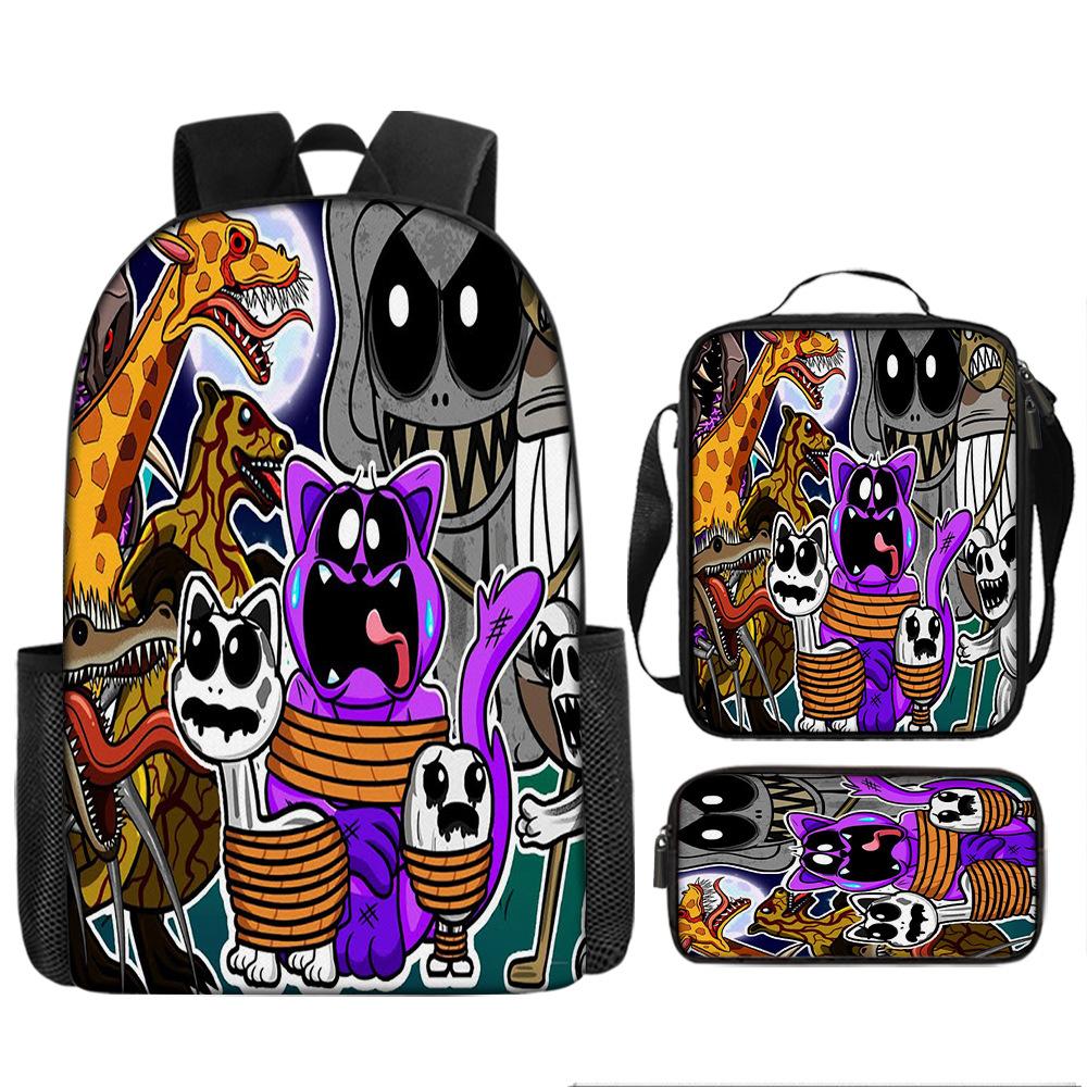 Deformed zoo primary school third and fourth grade light weight reduction backpack zoonomaly student lunch bag pencil case