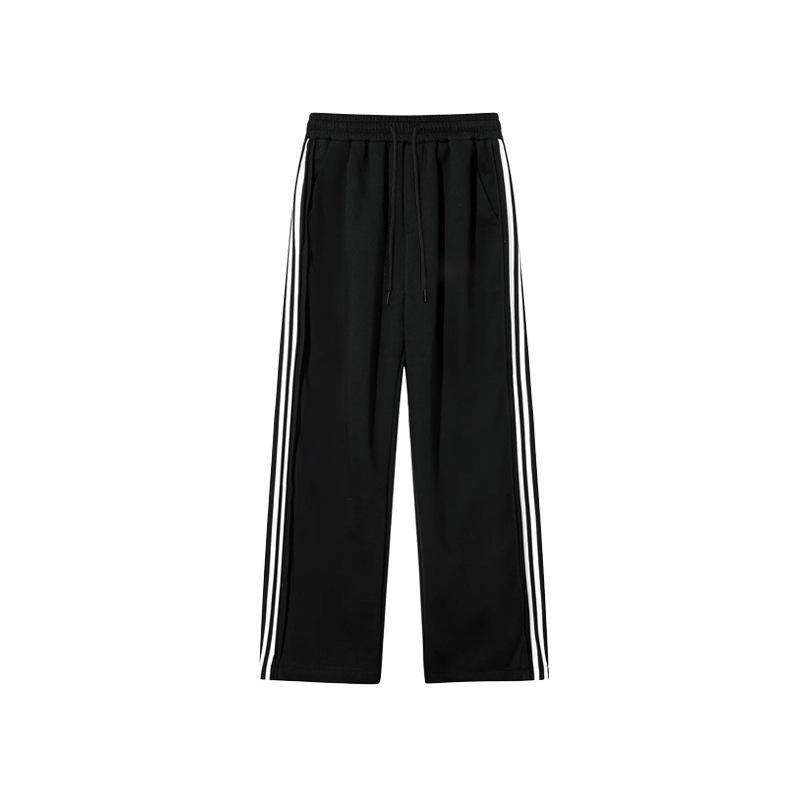 Retro třípruhové tepláky na podzim a zimu, široké nohavice, volné, nadměrné pánské a dámské ležérní kalhoty se stahovací šňůrkou