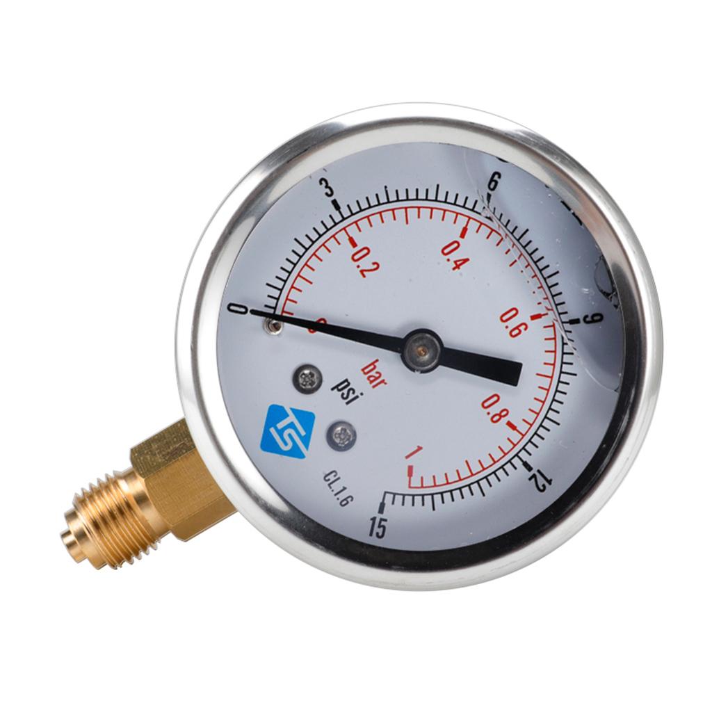 Back Mount Pressure Gauge Dial Type 1/4 BSPT for Air Compressor Water Oil Gas