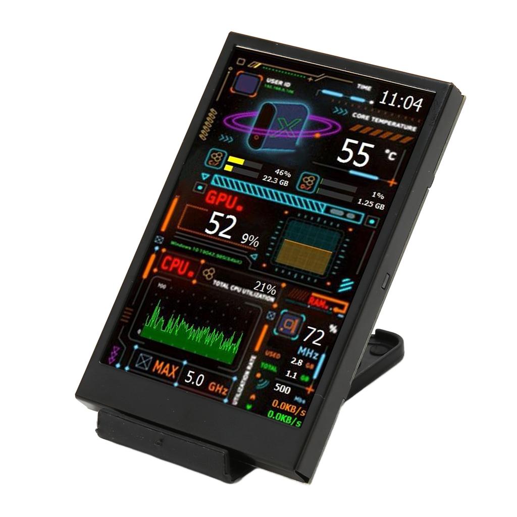 Monitor teploty počítača 3,5-palcový IPS stmievateľný duálny USB C editor tém prispôsobiteľné dáta CPU počítača