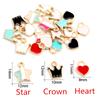 20pcs Star Heart Crown Charms Pendant Random Mix Enamel Alloy Metal DIY Jewelry Making Accessories Findings