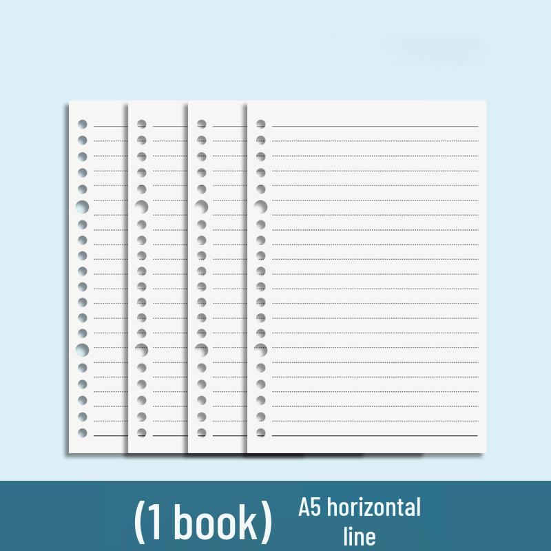 B5 Loose-Leaf Notebook Refill, 26-Hole, A5 Detachable, Horizontal Lines or Grid, Ideal for Postgraduate Exams