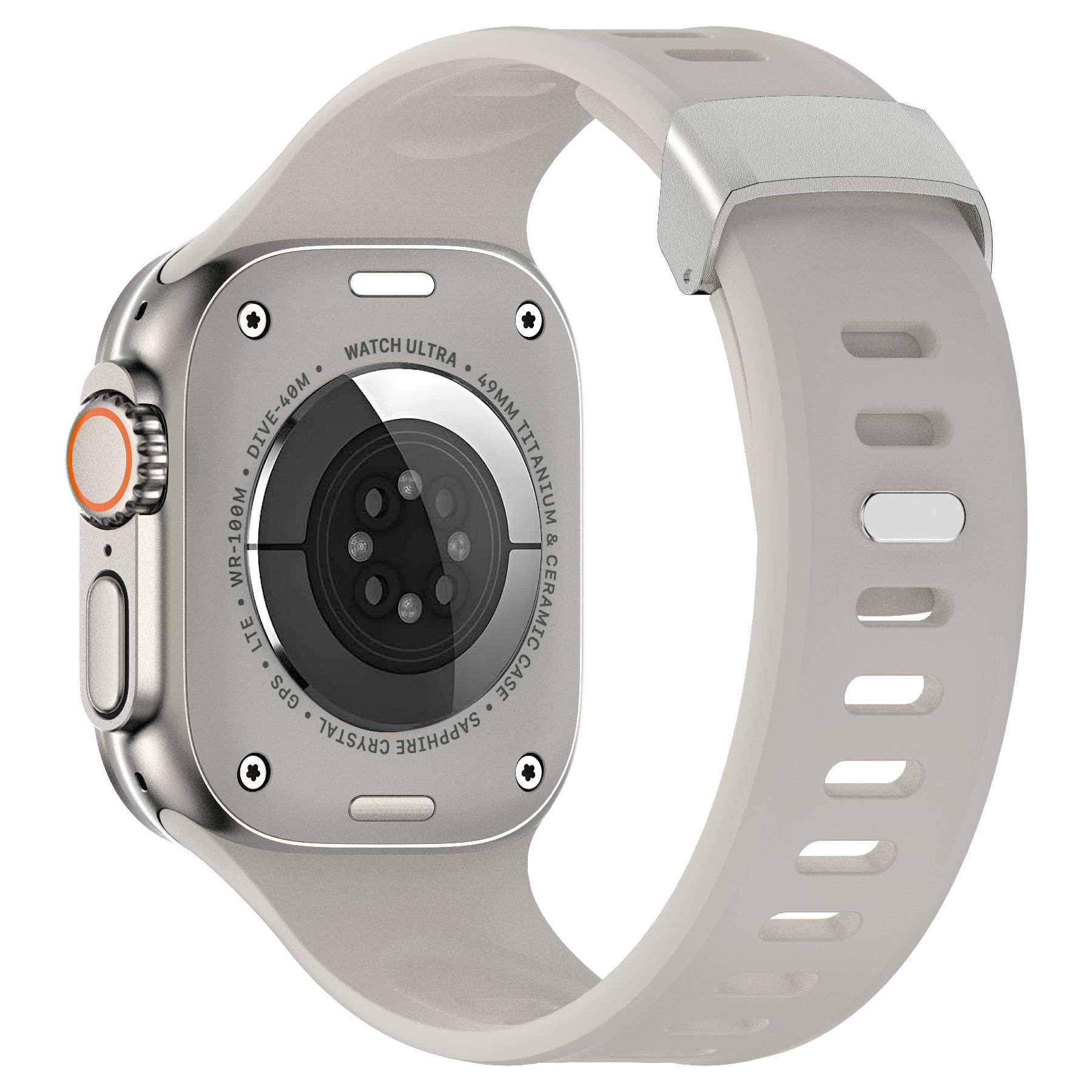 

Watch Band For Apple Watch Series 10 Ultra 9 8 7 SE 6 5 4 3 2 1 46mm 49mm 45mm 44mm 42mm Silicone Wrist Strap Starlight