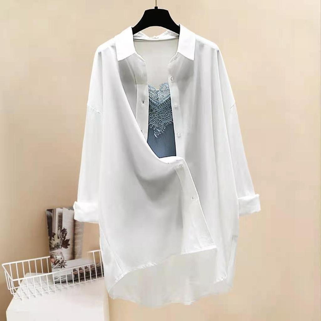 Stilvolle und lockere Chiffonbluse für Damen, Neuankömmling im Frühjahr/Sommer mit schulterfreiem Design und weicher Textur