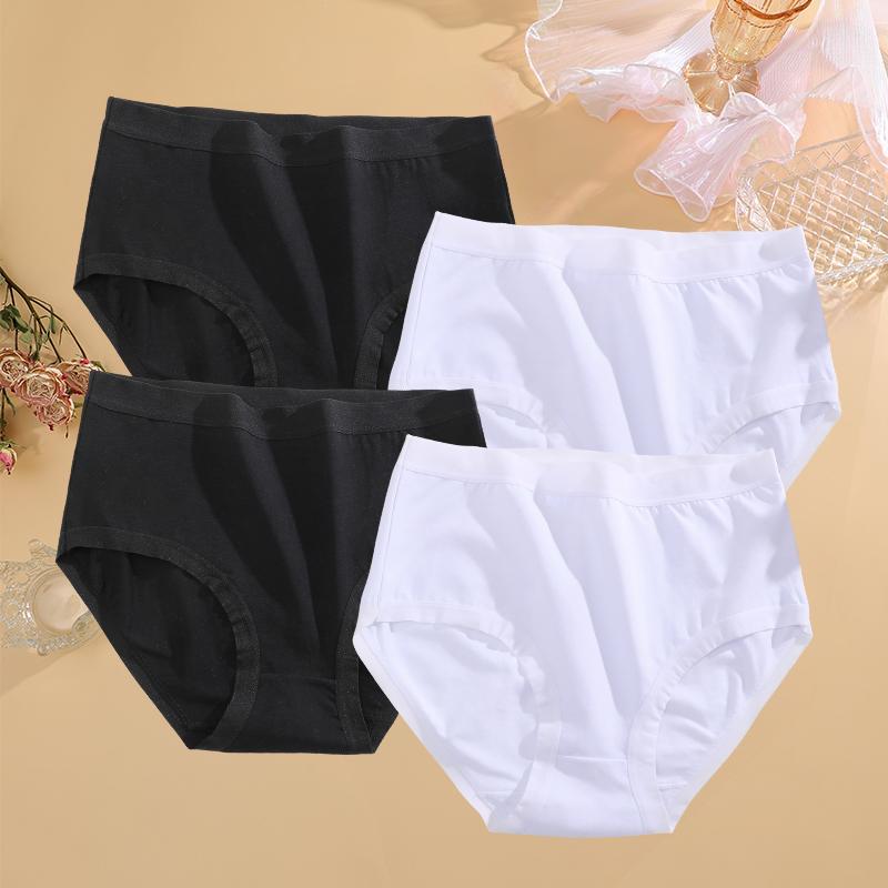 

4Pcs/Set High Waist Underwear Cotton Panties Women Body Strips Underpants Plus Size Girls Briefs Female Lingerie Oversize Pantys XXL