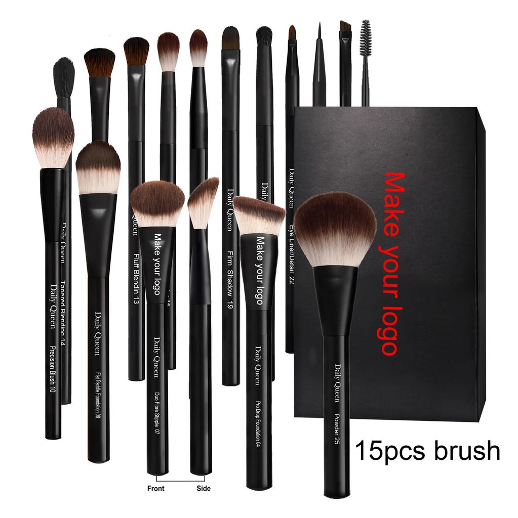 DailyQueen 30PCS High Quality GOAT Natural Hair PROFESSIONAL Pink White Black Makeup Brush Set Private Label Make Up Foundation