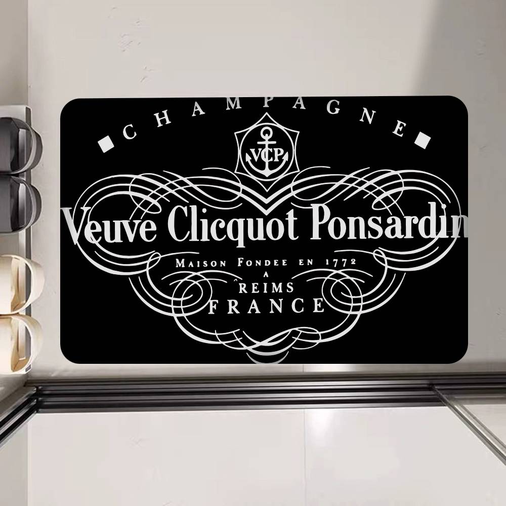 V-Veuve Clicquot Room Mats Cheaper Anti-slip Modern Living Room Balcony Printed Welcome Rug