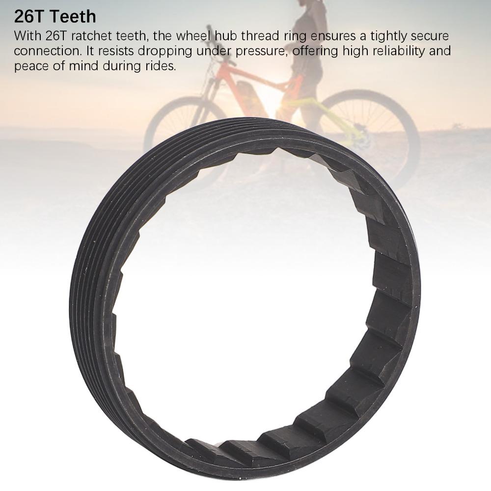Wheel Hub Thread Ring for D*T-Swiss 3-pawl hubs and hubs with 24-tooth hub base rings.