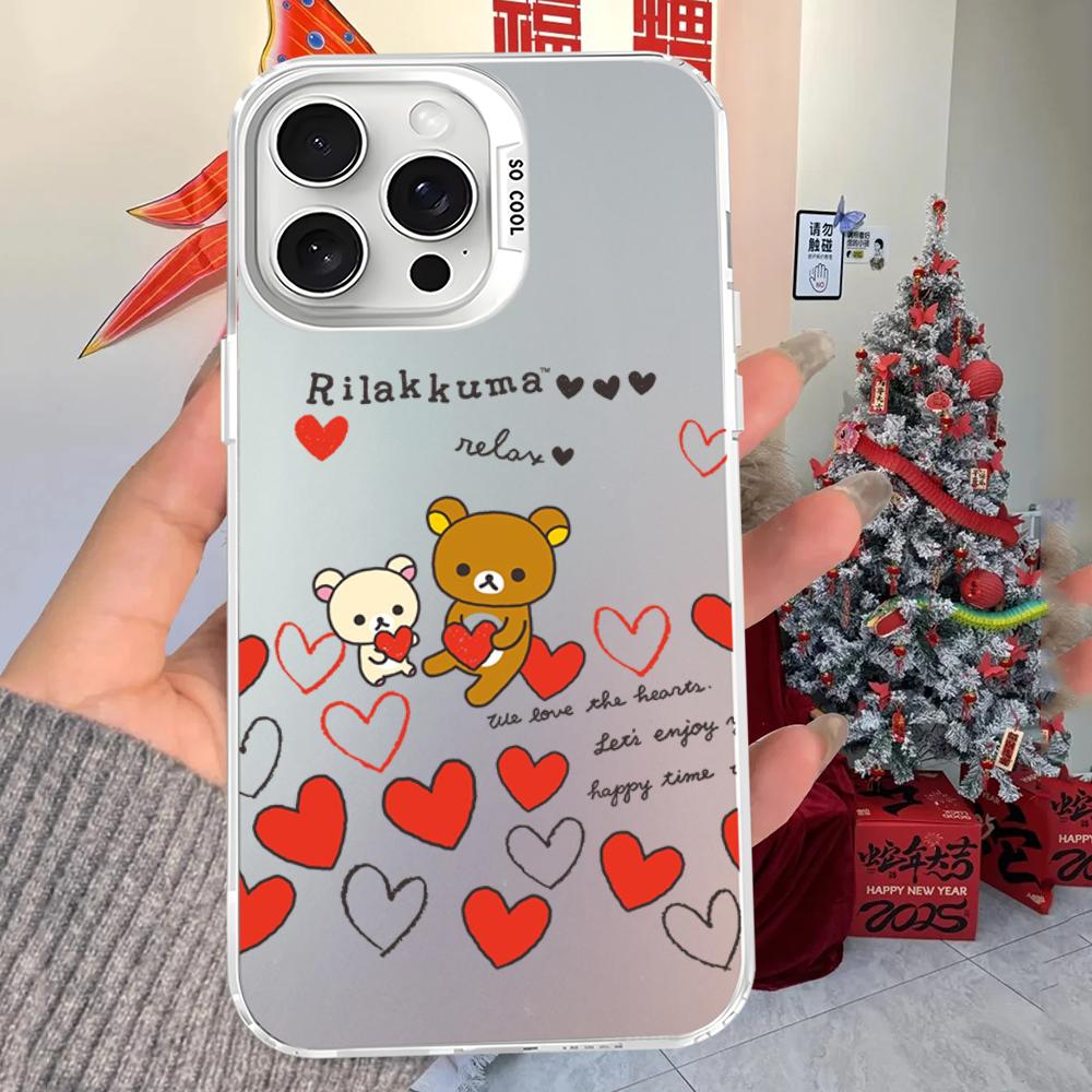 Rilakkuma Phone Case For iPhone 16 15 14 13 12 11 Pro Max X XR XSMAX 8 7 Plus Matte Shockproof Back Cover