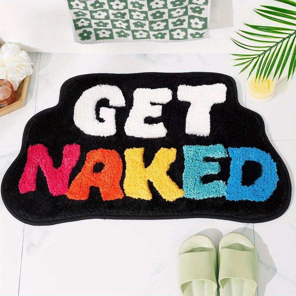 English Letter Imitation Cashmere High Density Floor Mat Dirty Resistant Floor Mat Bathroom Water Absorbing and Anti Slip Floor Mat