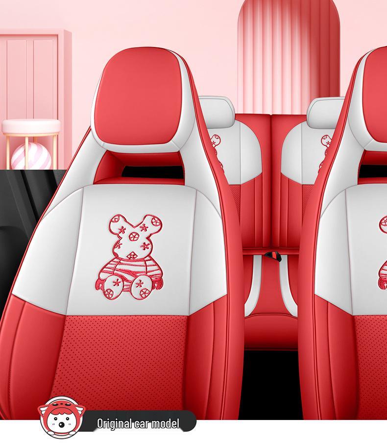 Panda MINI Car Seat Cover: Cartoon Full-Coverage Seat Cushion