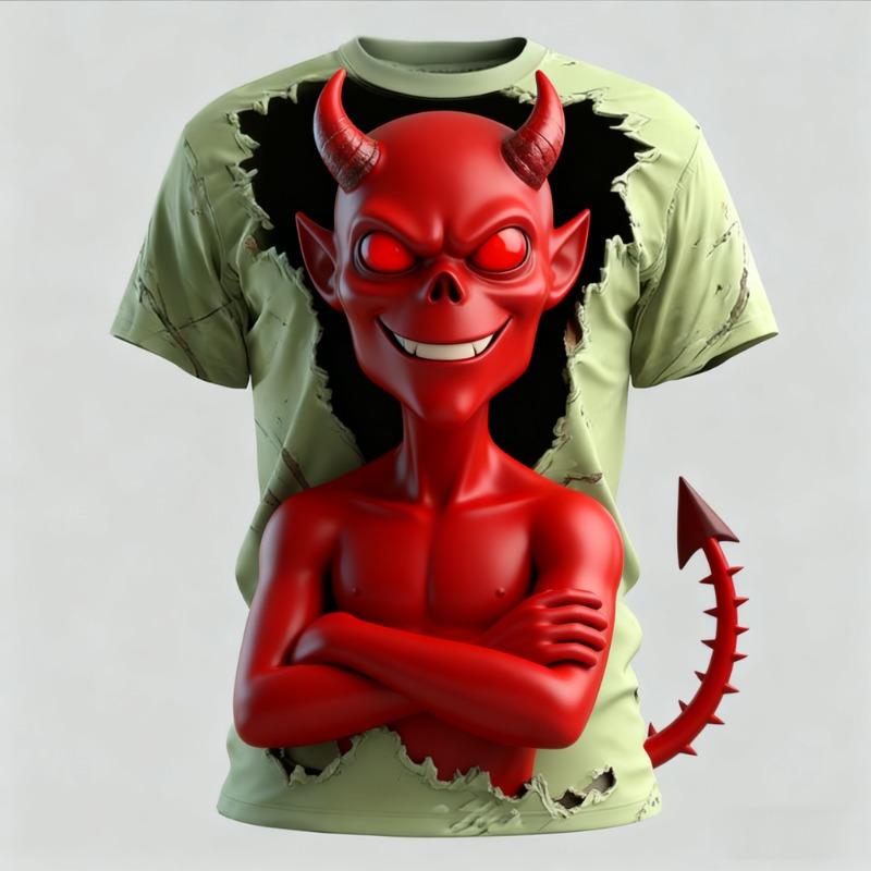 Summer T-shirt Halloween Elements Zombie Horror Party Adult Oversized Women's Mens Children's