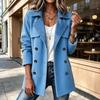 Women's Casual Fashion Double-Breasted Patchwork Coat Jacket for Fall Winter Everyday Wear
