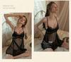 Yi Yue Strappy Lace Deep V Mesh Nightdress 8473