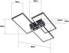 Plafonnier - NETTLIFE - Plafonnier LED 63W - Dimmable télécommande - Métal noir - 3000K blanc chaud