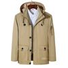 Men's Mid-Length Casual Cotton Jacket - Spring & Autumn, Plus Size, Loose Fit, Outdoor Sports, Dad Style.
