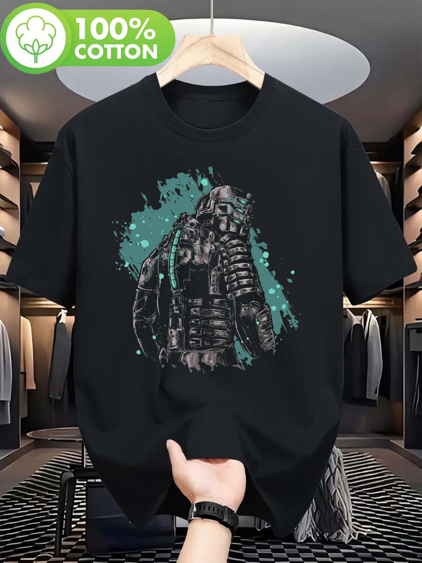 

Dead Space Player T-shirt - Casual Wear, Year-round Attire, Artistic Spotted Pattern Short Sleeved Shirt - Men s Summer Cotto... 5XL різнокольоровий