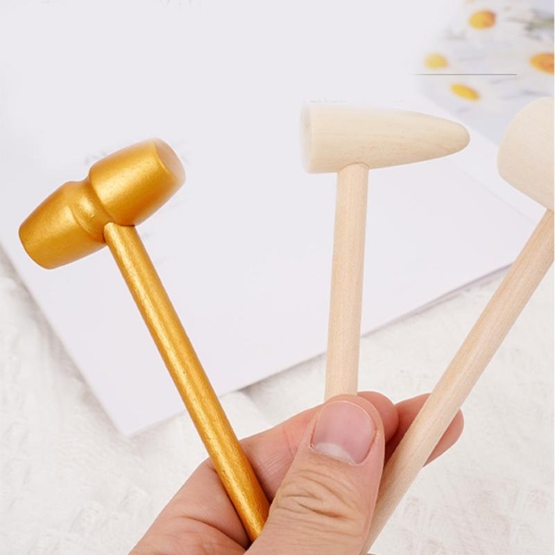 20 Pcs/Set Wood Hammers Chocolate Seafood Harmer Cake Demold Tool Small Mallets for Kids Boy Girl