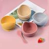 Food Grade Silicone Baby Feeding Bowl Nonslip Suction Cup Heat Resistant Easy Grip Spoon For Newborns Kids