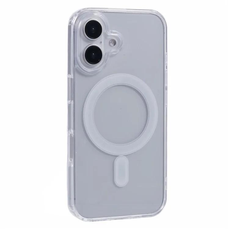 WANLONFENG LM Series For iPhone 16 Clear Phone Case Compatible with MagSafe with Screen Film (Big Lens Hole)