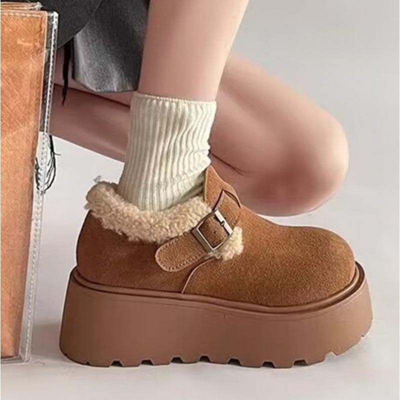 Fashion 2025 Fashion High Quality Women Snow Boots Fluffy Plush Faux Fur Soft Cotton Shoes Winter Indoor Comfortable Home Women's Boots