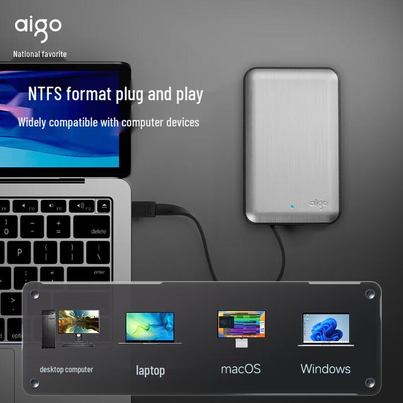 Disco Rígido Portátil AIGO 2TB HD808 USB3.0