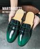 Summer Glossy Half-drag Leather Shoes Men's Doudou Shoes Muller Shoes 38-44 Leathershoes