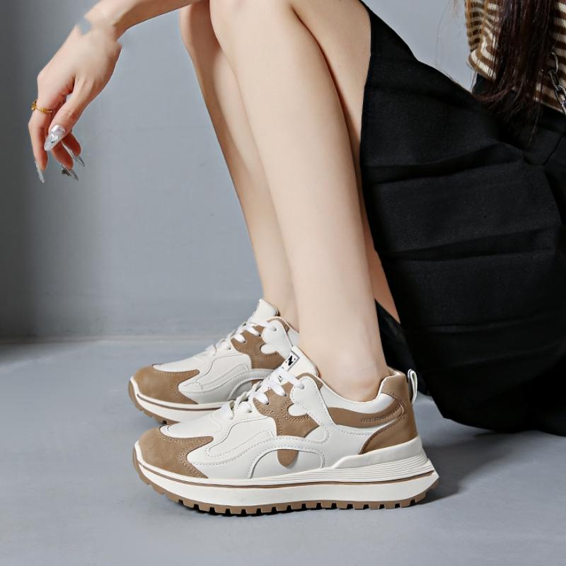 Spring and Autumn New Casual Fashion Simple Comfortable Slim Round Toe Color Block Anti-Slip Sexy Sports Shoes for Women