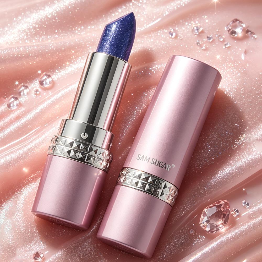 Rossetto Magico Che Cambia Colore, Balsamo Labbra Mood Scintillante Blu Che Diventa Rosa, Trucco Lucidalabbra Glitter Impermeabile Idratante A Lunga Tenuta